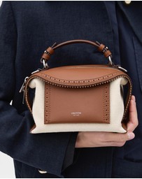 Oroton - Mica Mini Bowler Canvas Broguing