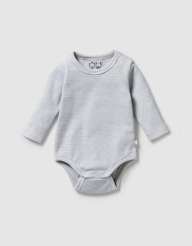 Wilson & Frenchy - Organic Stripe Rib Long Sleeve Bodysuit - Babies