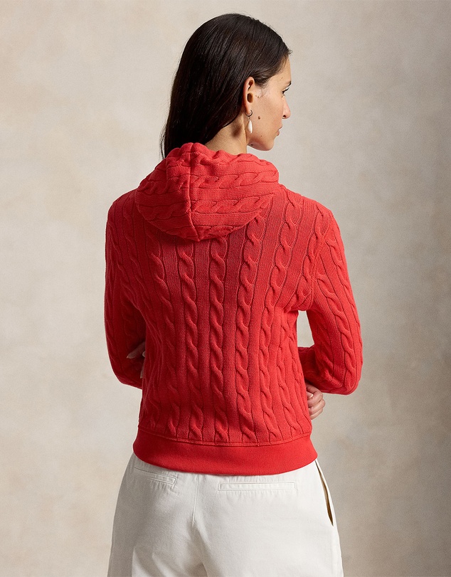 Polo Ralph Lauren - Cable-Knit Cotton Full-Zip Hoodie - The ICONIC Exclusive