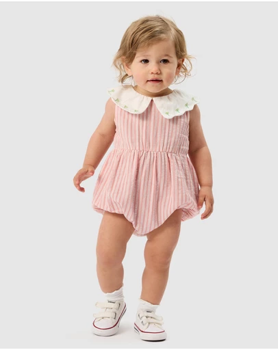 Goldie + Ace - Christmas Big Collar Romper - ICONIC EXCLUSIVE - Babies-Kids