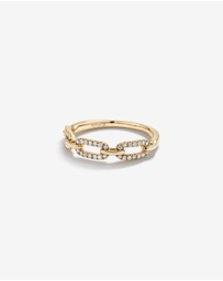 Michael Hill - 0.20 Carat TW Diamond Paperclip Ring in 10kt Yellow Gold