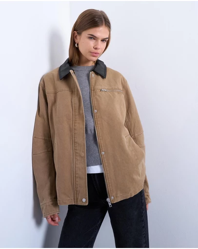 TOPSHOP - Zip Through Barn Jacket