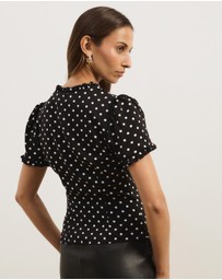 Atmos&Here - Meadow V-Neck Ruffle Blouse