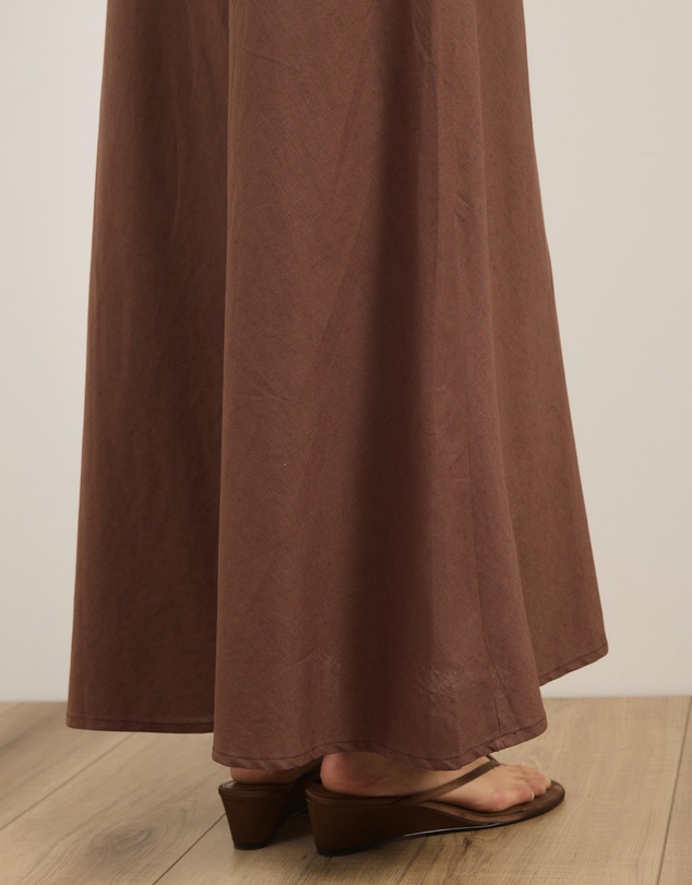 Atmos&Here - Celina Linen Blend Midi Skirt