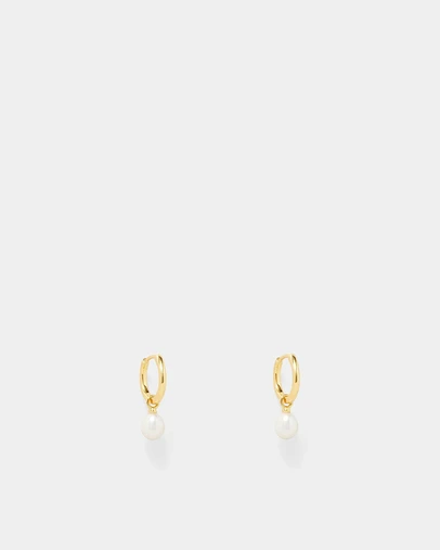 MIMCO - Purete Charm 925 Sterling Silver Hoop Earrings