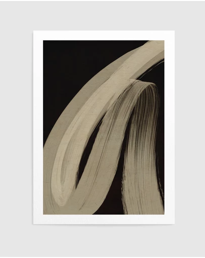 Olive et Oriel - Beige Strokes No 1 by Treechild Art Print