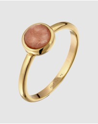 Elli Jewelry - Ring Feldspar 925 Sterling Silver Gold-Plated