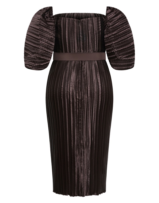 City Chic - Krista Pleat Midi Dress