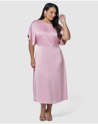 Pink Dusk by Curve Project - Lust Unleashed Satin Midi Dress