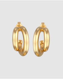 Elli Jewelry - Earrings Earrings Stud Crossover Spiral 925 Sterling Silver Gold Plated