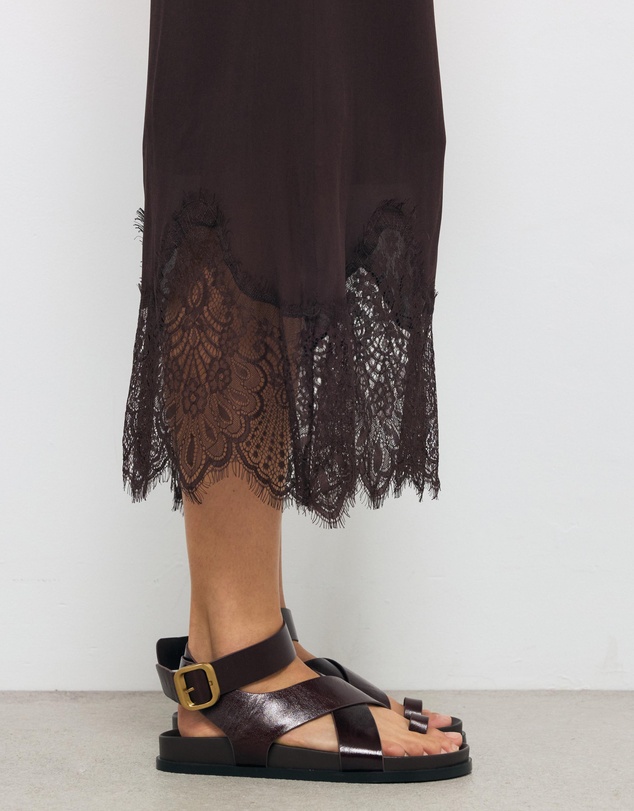 AERE - Leather Crossover Footbed Sandals