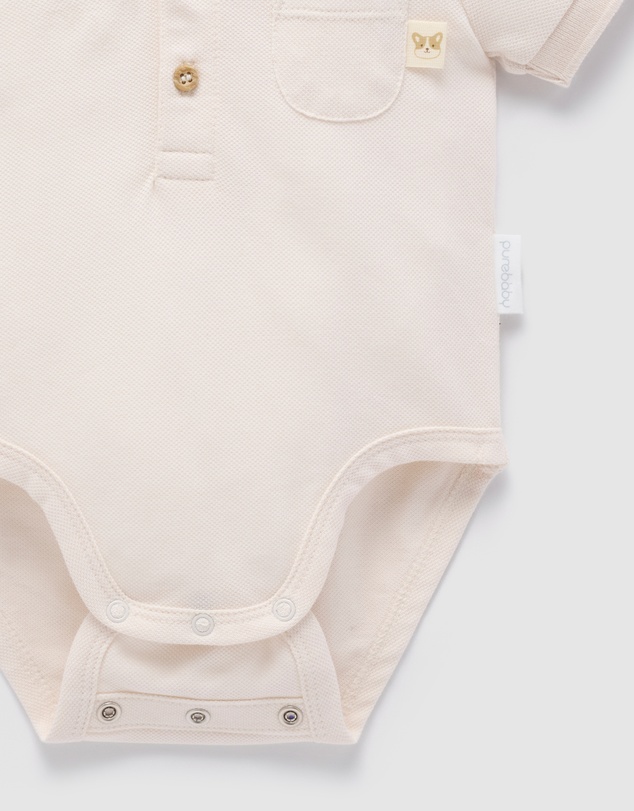 Purebaby - Polo Bodysuit- Kids-Babies
