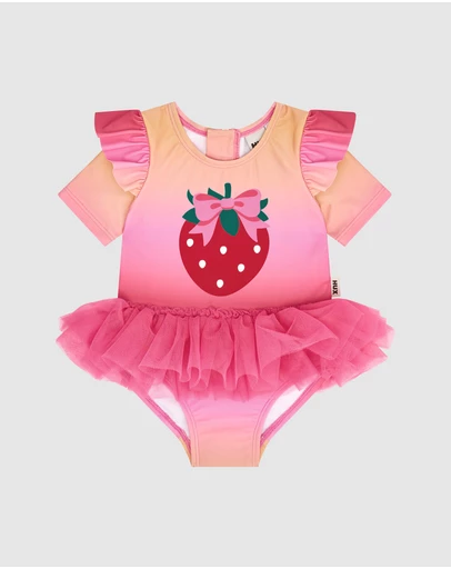 Huxbaby - Sunset Ombre Strawberry Tulle Swimsuit - Babies-Kids