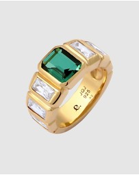 Elli Jewelry - Ring Quartz Rectangle 925 Sterling Silver