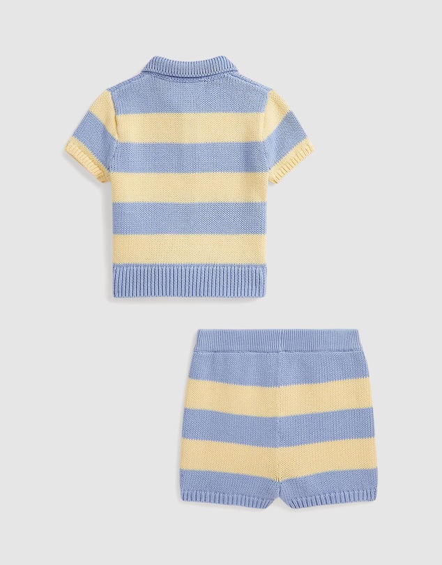 Polo Ralph Lauren - Striped Cotton Polo Sweater & Shorts Set - Babies