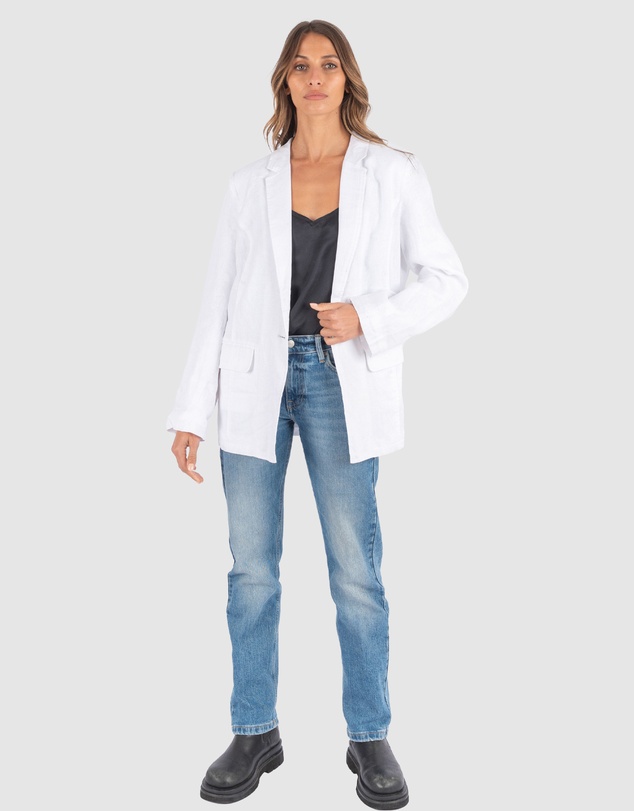 CAMIXA - Jackie Oversized Linen Blazer Jacket