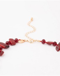 Lovisa - Red Genuine Shell Bead Layered Necklace