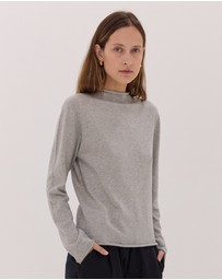 Cloth & Co. - The Funnel Neck Top | Earl Grey