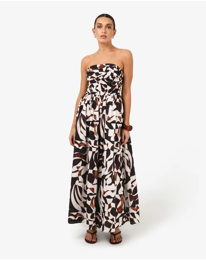Forcast - Hazel Printed Strapless Dress