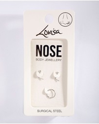 Lovisa - Surgical Steel Diamante Nose Ring Pack