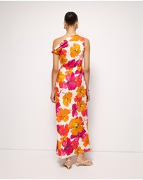 AERE - Odette Linen Draped Off Shoulder Maxi Dress
