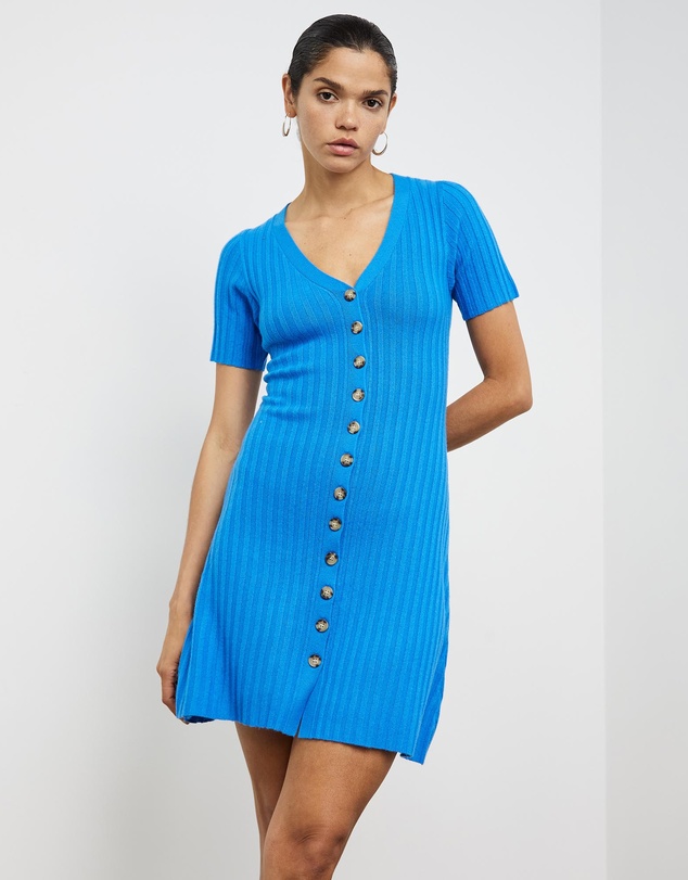 Sofia Irina - Ribbed Knit Mini Dress