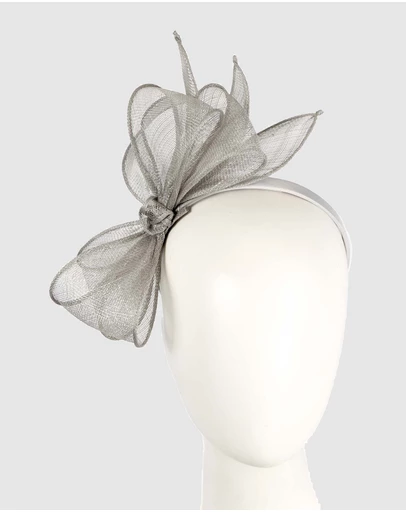 Max Alexander - Silver Sinamay Bow Fascinator