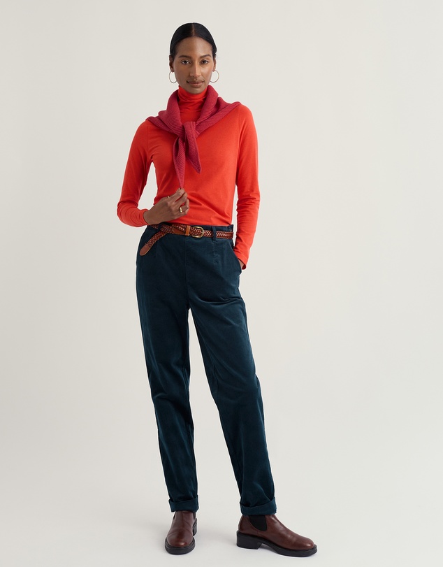 Seasalt - Seasalt Cornwall Orange Landing Roll Neck Top