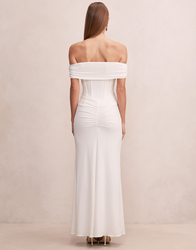 Forever New - Ania Ruched Bardot Neck Maxi Dress