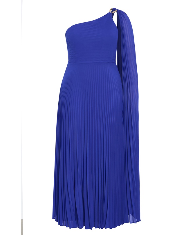 City Chic - Eloura One Shoulder Pleat Maxi Dress