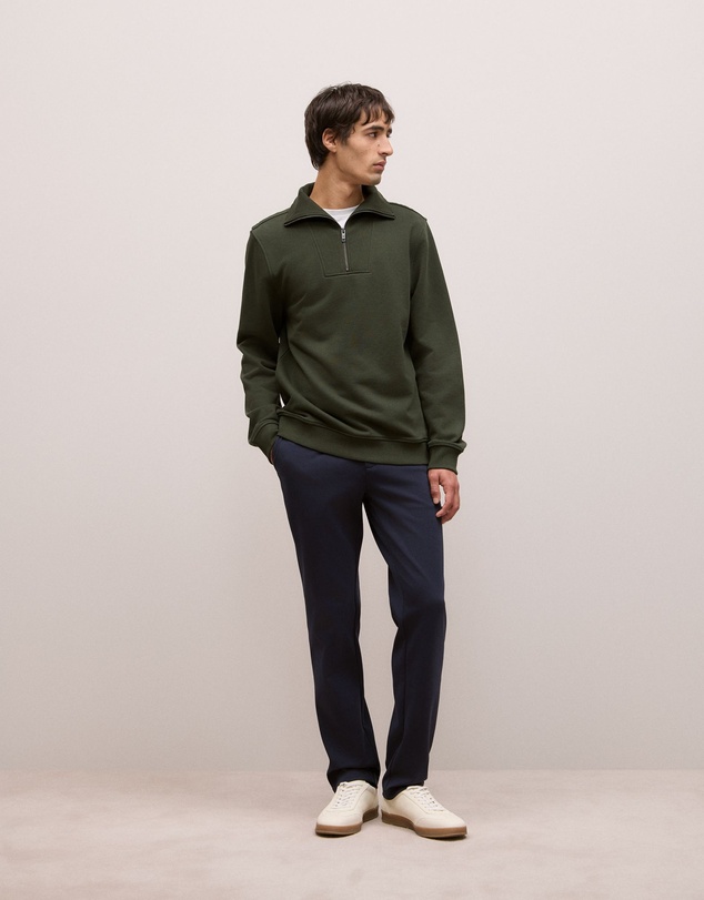 Trenery - Half Zip Sweat in Winter Moss