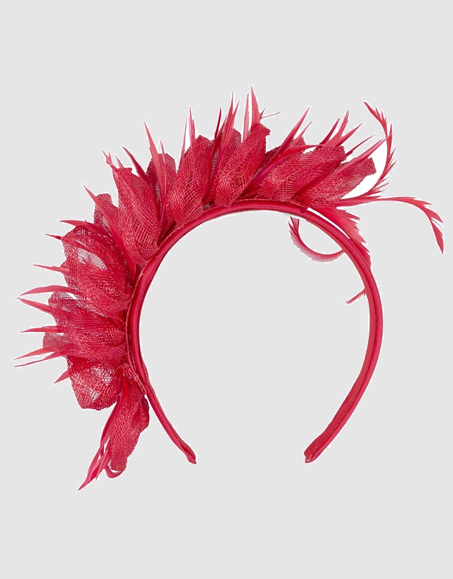 Max Alexander - Red Sinamay Fascinator Headband
