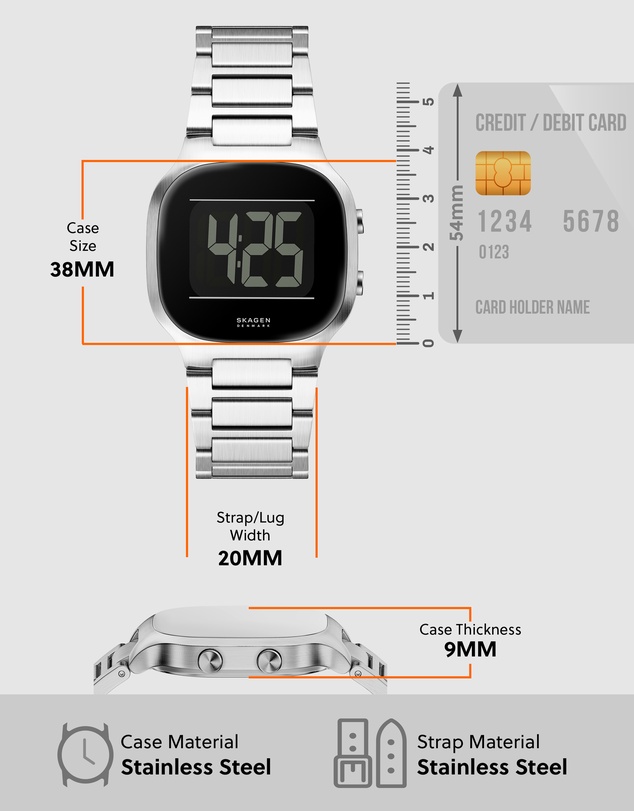 Skagen - Mellem Digital Silver Tone Digital Watch