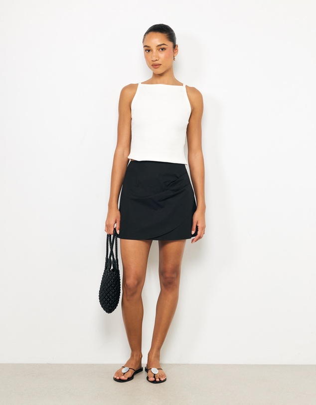 AERE - Kiki Poplin Wrap Mini Skirt