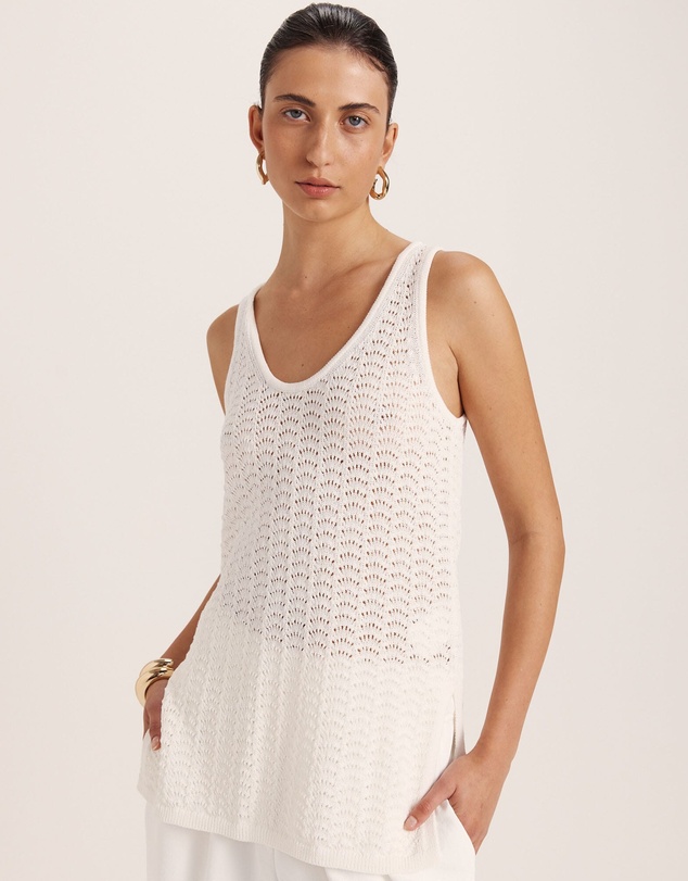 SABA - Prue Cotton Crochet Tank