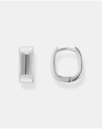 THOMAS SABO - Hoop earrings in angular shape mini silver