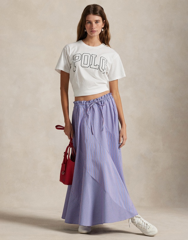 Polo Ralph Lauren - Striped Cotton Drawstring Maxi Skirt