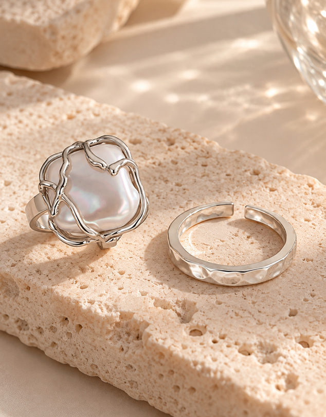 KAJA Clothing - Elara Pearl Ring Set