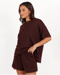 Petal & Pup - Granger Knit Short Set - Chocolate Brown