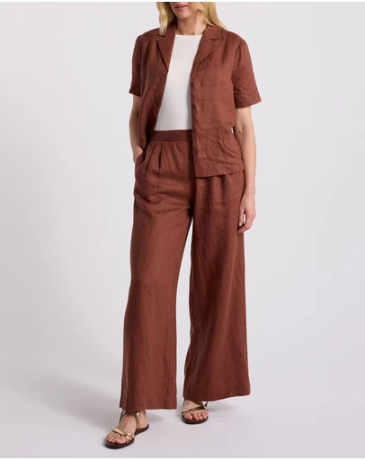 David Lawrence - Prue Wide Leg Linen Pants