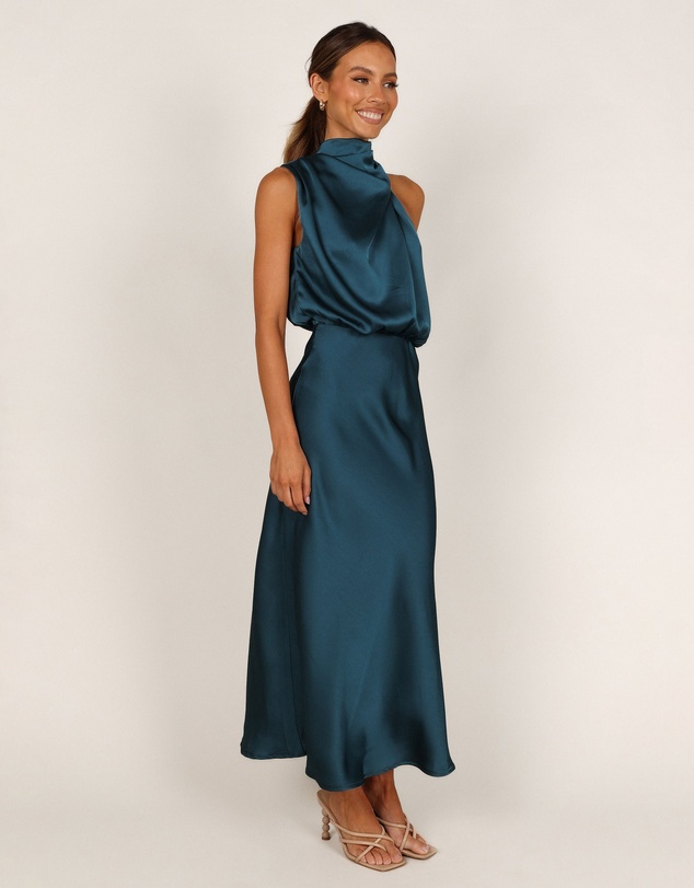 Petal & Pup - Anabelle Halter Neck Midi Dress - Teal