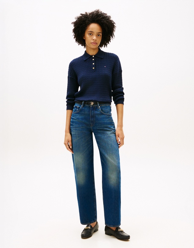 Tommy Hilfiger - Cable Knit Relaxed Polo Jumper