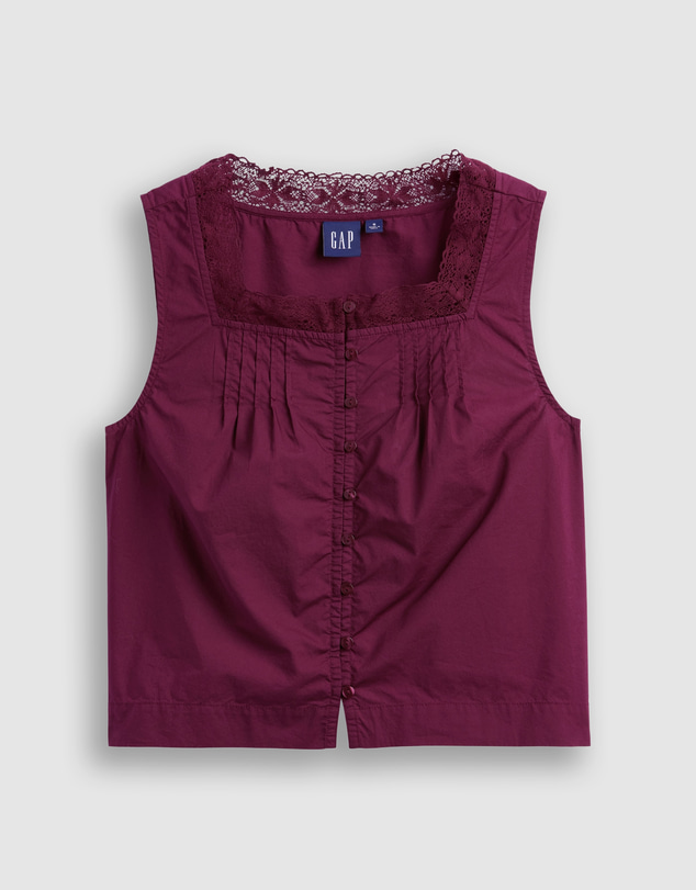 GAP - Sleeveless Lace Insert Shell Top