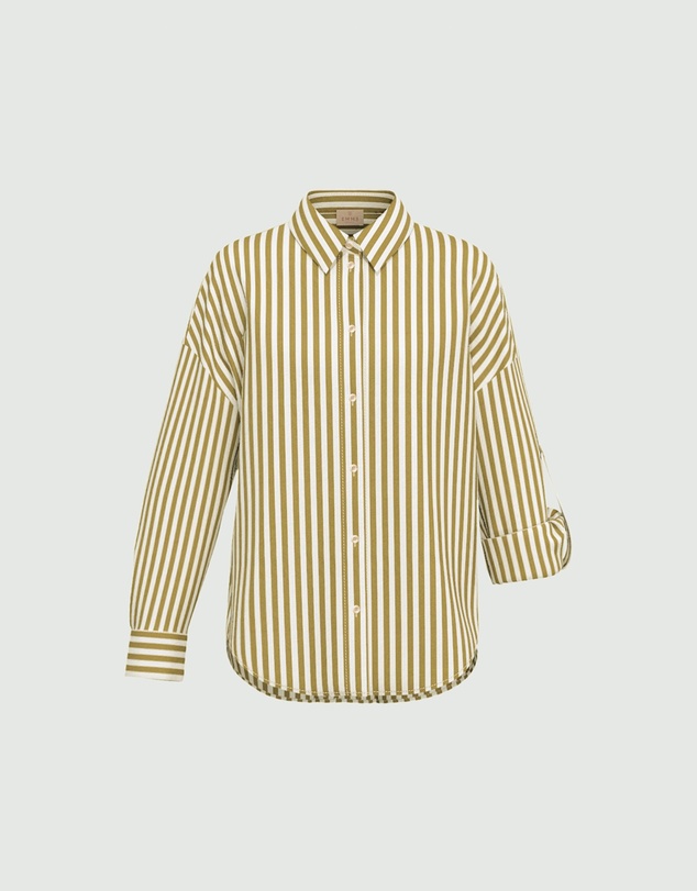 Emme - Military Green Washed Viscose Shirt