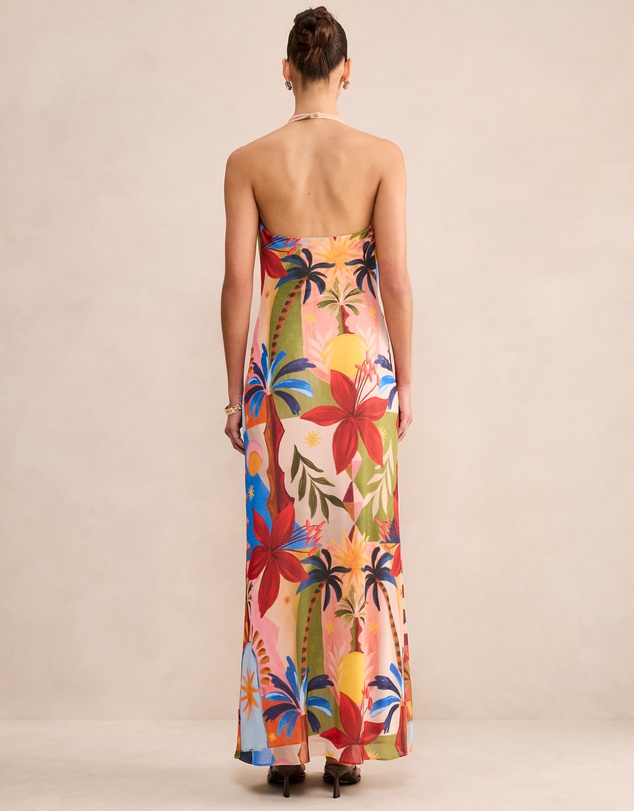 Forever New - Abby Printed Halter Neck Mesh Maxi Dress