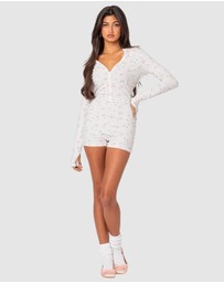 EDIKTED - Mindy Printed Pointelle Romper