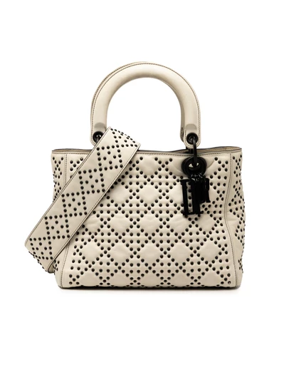 Pre-Loved by Azura Reborn - Pre-Loved Medium Lambskin Cannage Studded Supple Lady Dior