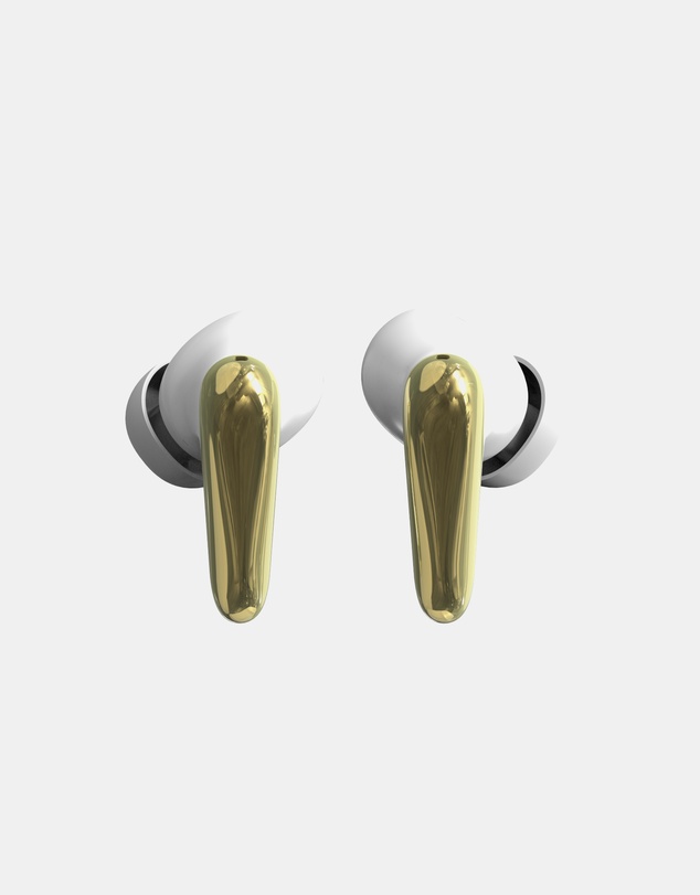 Friendie - AIR Focus ANC Pearl White and Gold Noise Cancelling Earbuds (True Wireless In Ear Headphones)