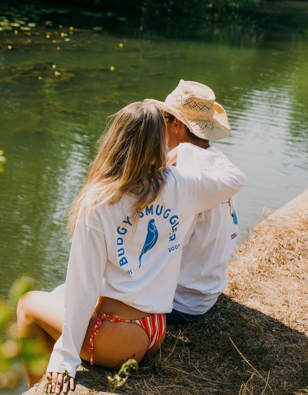 Budgy Smuggler - White Long Sleeve Tee with Budgy Arch