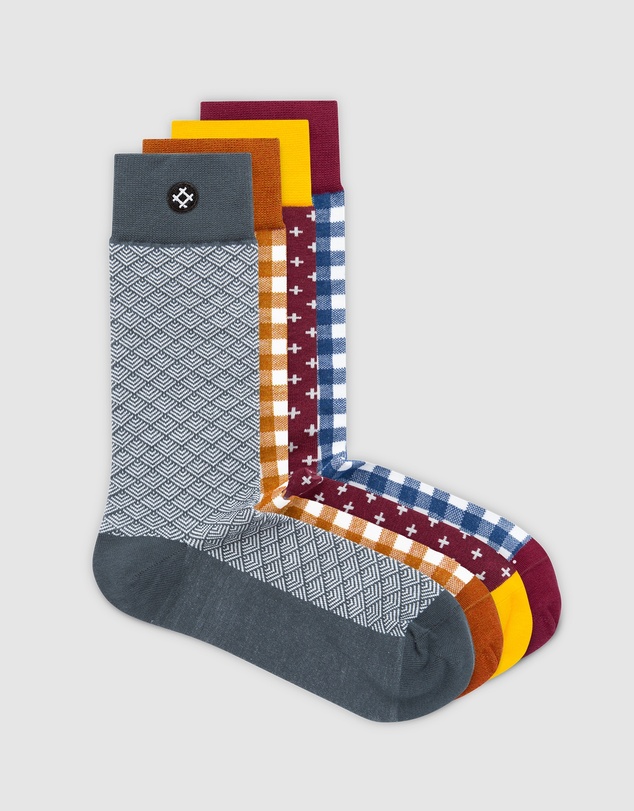 Sockdaily - Kettering 4 Pack Crew Socks